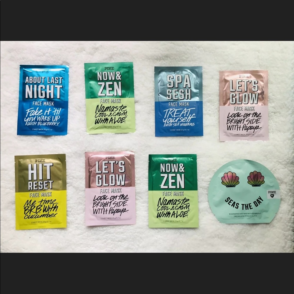VICTORIA SECRET PINK FACE MASK SET - 8 PIECES